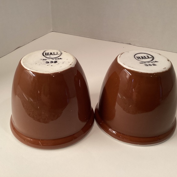 Vintage Hall Brown Custard Dish Set of 2 #352 - Picture 2 of 4